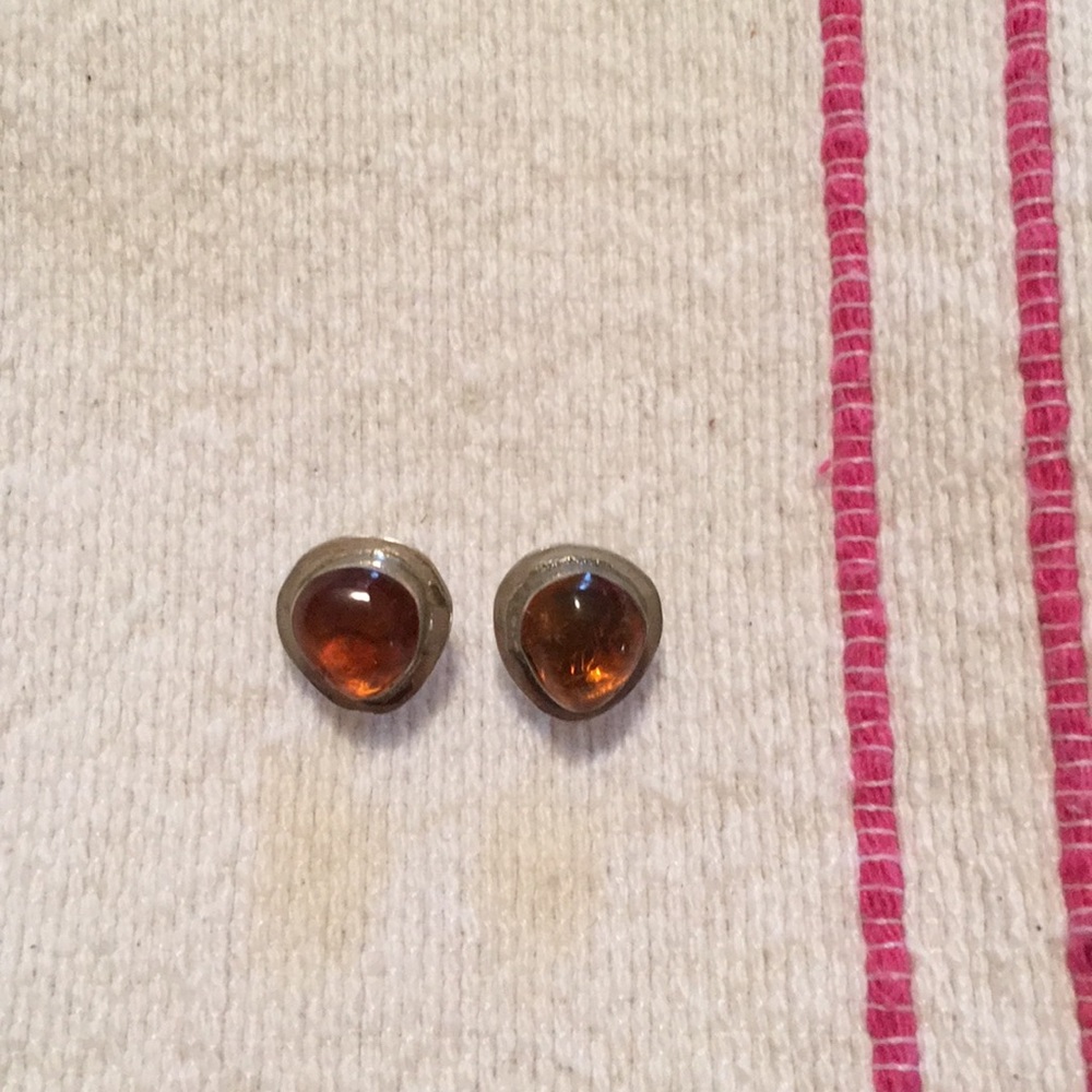 NEW Silver Amber earrings from Dominican Republic